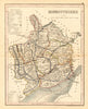 MONMOUTHSHIRE map by ARCHER & DUGDALE. Seats canals polling places 1845