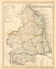 NORTHUMBERLAND map by ARCHER & DUGDALE. Seats canals polling places 1845