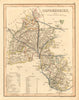OXFORDSHIRE county map by ARCHER & DUGDALE. Seats canals polling places 1845