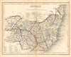 SUFFOLK county map by ARCHER & DUGDALE. Seats polling places 1845 old
