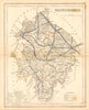 WARWICKSHIRE county map by ARCHER & DUGDALE. Seats canals polling places 1845