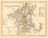 WORCESTERSHIRE county map. ARCHER & DUGDALE. Seats canals polling places 1845