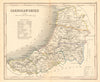 CARDIGANSHIRE county map by ARCHER & DUGDALE. Seats canals polling places 1845