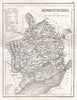 MONMOUTHSHIRE county map by DUGDALE/ARCHER. Seats canals polling places 1845