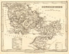 SHROPSHIRE county map by DUGDALE/ARCHER. Seats canals polling places 1845