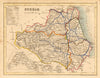DURHAM county map w/ exclaves. ARCHER & DUGDALE. Seats polling places c1845