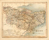 KENT map by ARCHER & DUGDALE. Seats canals polling places c1845 old