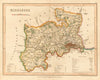 MIDDLESEX map by ARCHER & DUGDALE. Seats canals polling places c1845 old