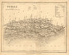 SUSSEX county map by ARCHER & DUGDALE. Seats canals polling places c1845