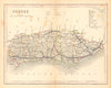 SUSSEX county map by ARCHER & DUGDALE. Canals seats polling places c1845