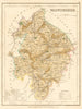 WARWICKSHIRE county map by ARCHER & DUGDALE. Seats canals polling places c1845