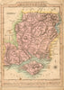 Antique county map of Hampshire by James Wallis. Hand coloured 1810 old