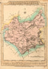 Antique county map of Leicestershire by James Wallis. Hand coloured 1810