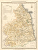 Antique county map of NORTHUMBERLAND by George COLE & John ROPER c1835 old