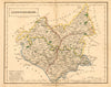 Antique county map of LEICESTERSHIRE by Sidney Hall c1830 old