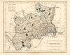 Antique county map of MIDDLESEX by Sidney Hall c1830 old chart