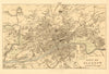 GLASGOW antique city plan by Fullarton 1856 old vintage map chart