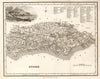 Antique county map of Sussex by Archibald Fullarton c1833 old