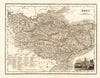 Antique county map of Kent by Archibald Fullarton c1833 old chart