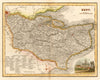 Antique county map of Kent by Archibald Fullarton. Hand coloured c1833 old