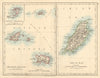 BRITISH ISLANDS Isle of Man Channel Islands Jersey Guernsey JOHNSTON 1892 map