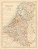 BENELUX Netherlands Belgium Luxemburg Holland JOHNSTON 1892 old antique map