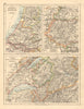 BENELUX/SWITZERLAND Amsterdam Rotterdam Brussel environs JOHNSTON 1892 old map