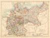 EMPIRE OF GERMANY States Prussia Bavaria Alsace Lorraine JOHNSTON 1892 old map
