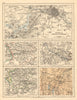 GERMANY CITIES Berlin Potsdam Dresden Stuttgart Munich JOHNSTON 1892 old map