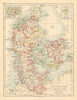 DENMARK SLESVIG-HOLSTEN Prussian Schleswig-Holstein JOHNSTON 1892 old map