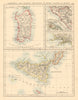 ITALIAN ISLANDS Sardinia Sicily Ischia Capri Malta S Marino JOHNSTON 1892 map