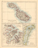 MALTESE ISLANDS Malta Gozo Valetta city town plan +Venice JOHNSTON 1892 map