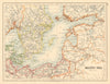 BALTIC SEA Sweden Kovno Denmark Livonia Courland Finland JOHNSTON 1892 old map