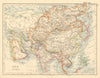 ASIA POLITICAL Persia Siam Hejaz China Japan Corea Turkestan JOHNSTON 1892 map