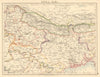 BRITISH INDIA NE Bengal Nepal Bhutan Calcutta Bangladesh JOHNSTON 1892 old map