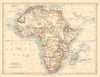 COLONIAL/TRIBAL AFRICA British East/Central/South Africa JOHNSTON 1892 old map