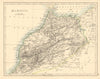 MOROCCO showing Atlas mountains rivers towns Marrakech JOHNSTON 1892 old map