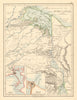 SUEZ CANAL Plan of the canal. Plans of Suez & Port Said JOHNSTON 1892 old map