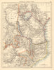 COLONIAL EAST AFRICA German/British/Portuguese East Africa Tanzania 1892 map