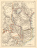 COLONIAL EAST AFRICA German/British/Portuguese East Africa Tanzania 1892 map