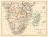 COLONIAL SOUTHERN AFRICA German/British/Portuguese/French JOHNSTON 1892 map