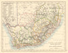 COLONIAL South African Republic Cape Colony Orange Free State JOHNSTON 1892 map