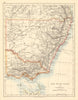 NEW SOUTH WALES & VICTORIA Shows railways telegraph cables Australia 1892 map