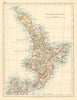NORTH ISLAND NEW ZEALAND Showing counties telegraph cables JOHNSTON 1892 map