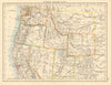USA NORTH WEST Washington Oregon ID MT WY Utah Nevada CA JOHNSTON 1892 old map