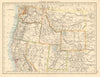 USA NORTH WEST Washington Oregon ID MT WY Utah Nevada CA JOHNSTON 1892 old map