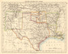 USA SOUTH CENTRAL Texas Oklahoma & Indian Territory & Public lands 1892 map