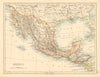 MEXICO Central America Guatemala British Honduras JOHNSTON 1892 old map