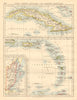 CARIBBEAN ISLANDS Cuba British Honduras Caribbee/Windward JOHNSTON 1892 map