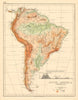 SOUTH AMERICA PHYSICAL Inset West-East cross section JOHNSTON 1892 old map